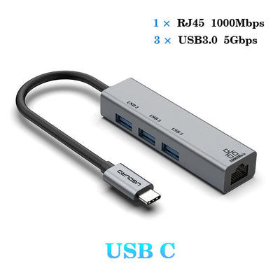 USB C Hub Docking Station With Gigabit Ethernet 100W Charge - Smarsty