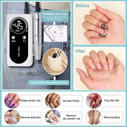 Professional Electric Nail Drill Machine for Manicure - Smarsty