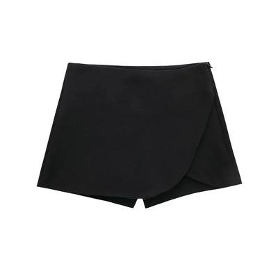 MUJER 2025 Black Mini Skirt Shorts Woman Fashion Asymmetric Skort For Women High Waist Short Skirts Woman Summer Casual Shorts - Smarsty
