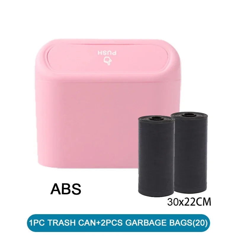 Car Trash Can (with Lid) Contains 60 (300) Garbage Bags, Small Car Trash Can, Leak-proof Mini Car Accessories - Smarsty