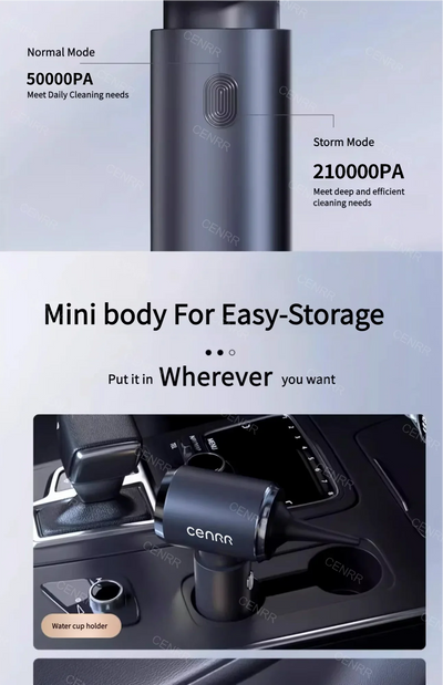Cordless Car Vacuum Cleaner Portable Handheld Rechargeable - Smarsty
