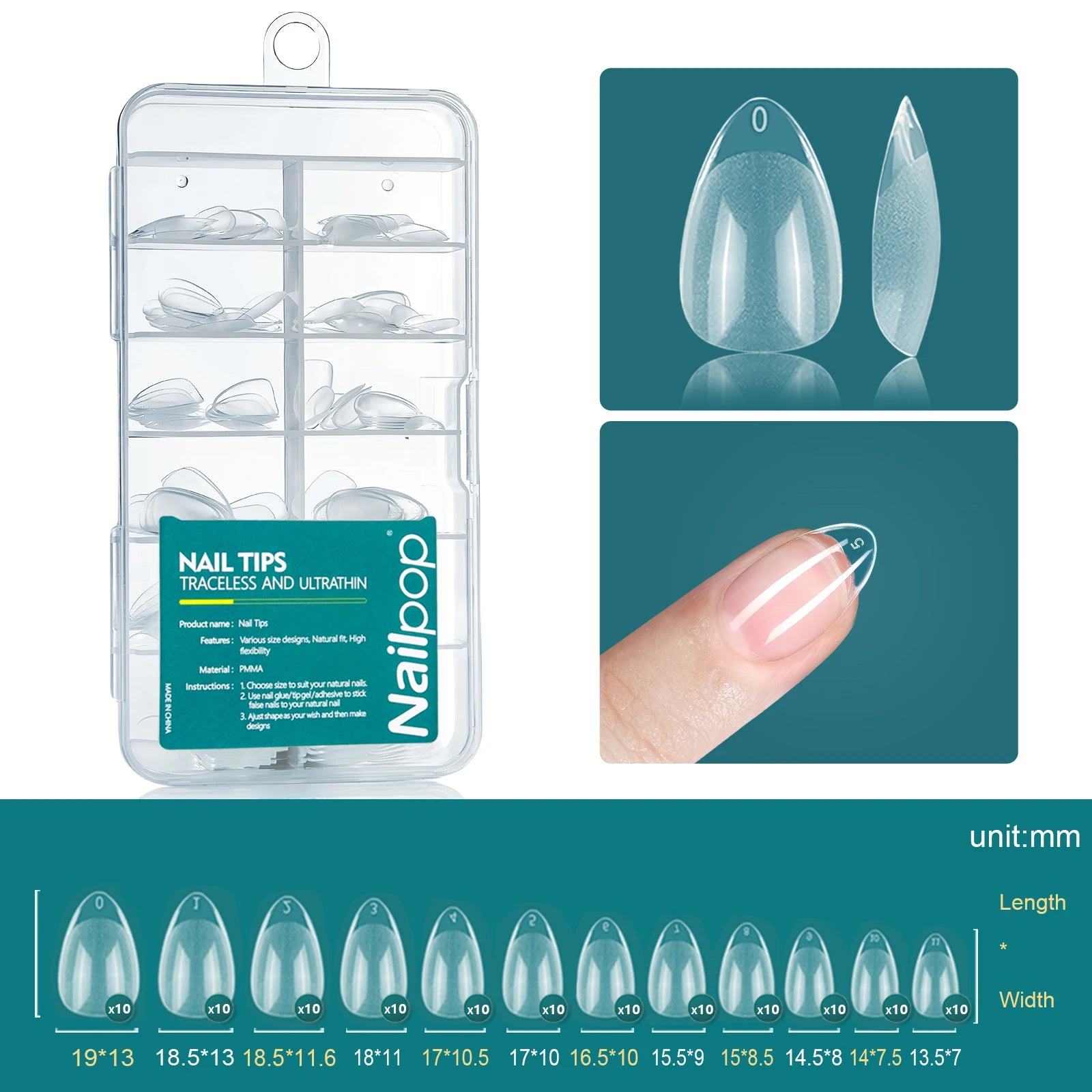 Gel X Nail Tips 120pcs Easy Soak Off Extensions - Smarsty