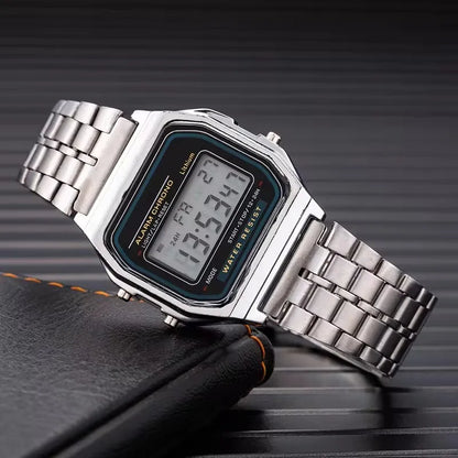 Luxury Stainless Steel Men's Digital Watch with Link Bracelet - Smarsty