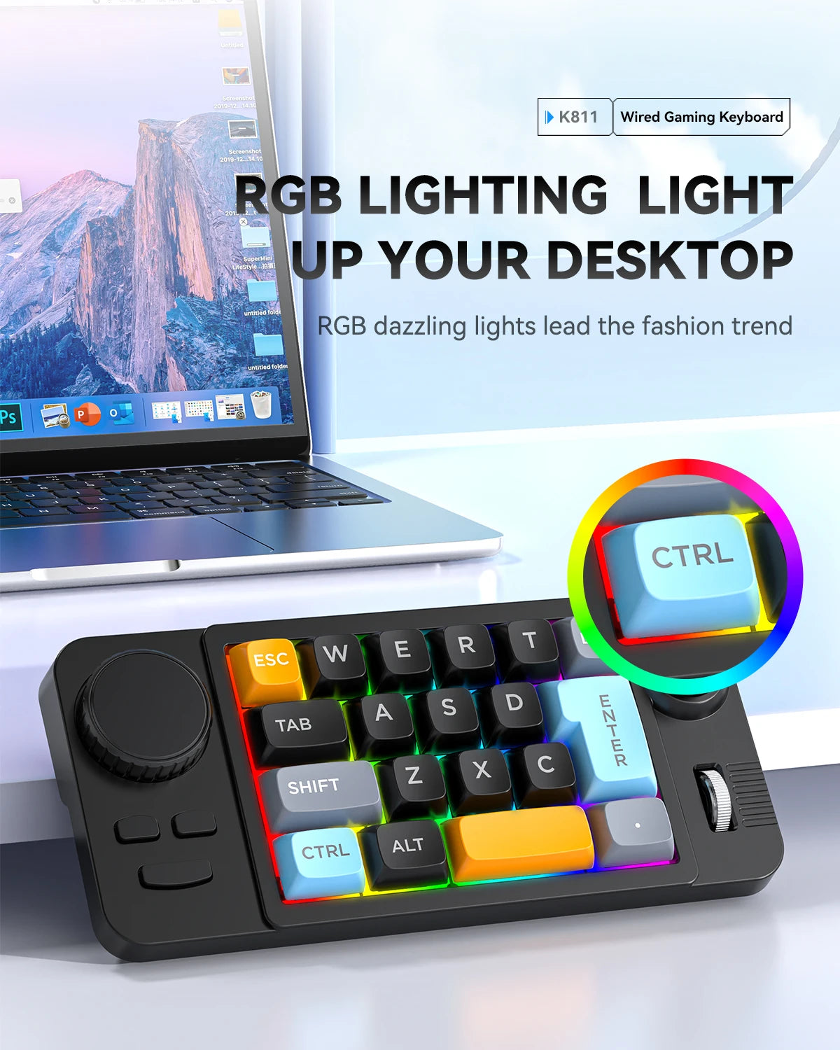 Hot Swap Mechanical Keyboard With Volume Scroll Keypad