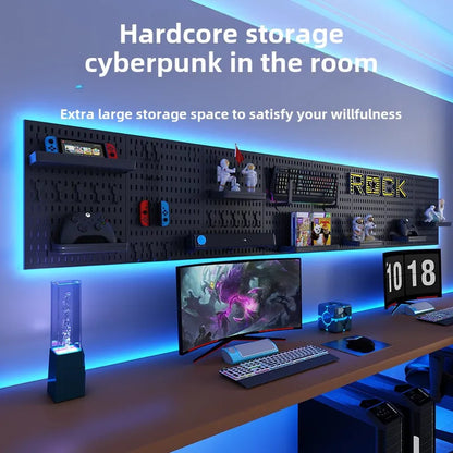 Punch-free Hole Board Vertical Desktop Wall Hanging Office Desk Storage Shelf Reading Room Desktop kitchen Bathroom Storage Rack by Smarsty