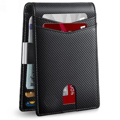 Rfid Carbon Fiber Luxury Men Wallets Money Bag Slim Thin Man Card Holder Wallet for Men Small Short Purse Male Vallet Billfold - Smarsty
