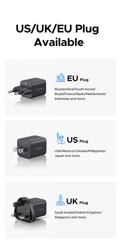 20W GaN USB C Charger PD3 Quick Charge Mini Compact - Smarsty