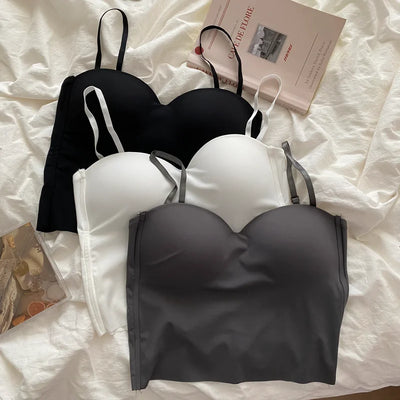 Seamless Camisole for Women Fitness Crop Tops Summer Thin Elegant Sexy All-match Casual One-piece Ice Silk Underwear Tanks Top - Smarsty