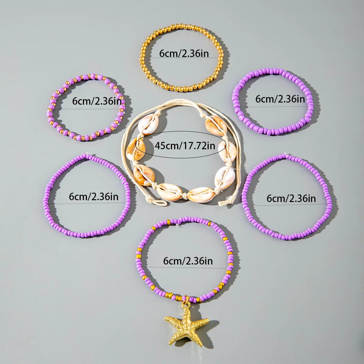 Bohemian Shell Beaded Bracelet Set for Women - Smarsty
