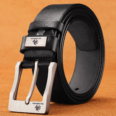 Men's Leather Belt Classic Vintage Pin Buckle High Quality - Smarsty