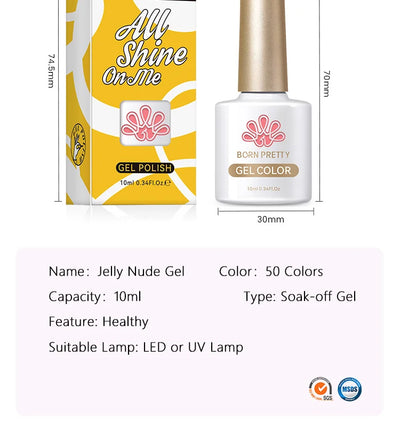 Born Pretty 10ml Translucent Jelly Gel Polish - Smarsty