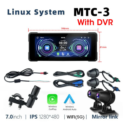 7 Inch Motorcycle GPS Navigation With Wireless CarPlay IP67 - Smarsty