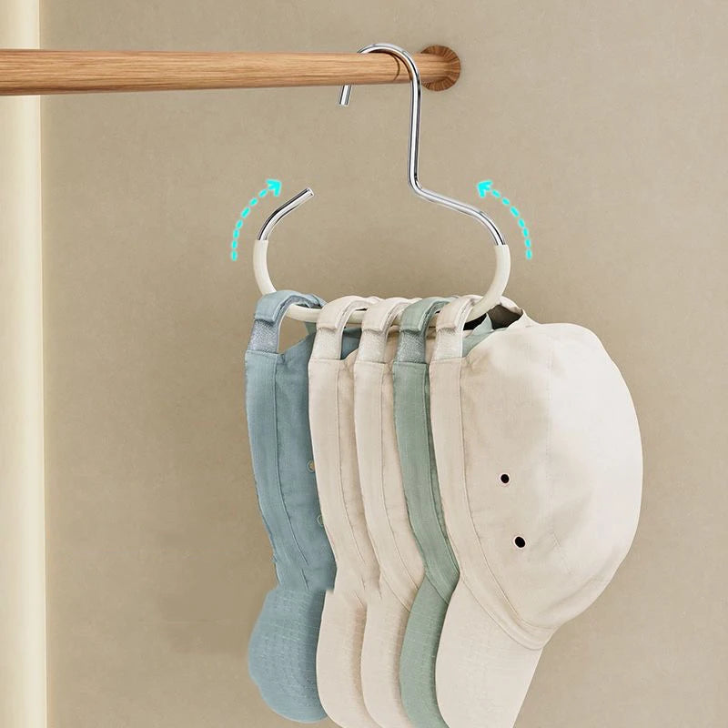 1-5pcs Circle Ring Hat Hanger Non-marking Non-slip Hat Storage Hook Closet Bedroom Saving Space Scarf Towel Tie Hanging Rack by Smarsty
