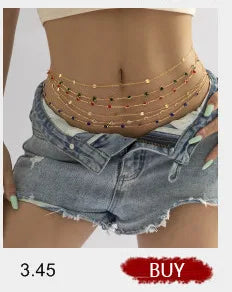 PuRui Sexy Crystal Glass Belly Chain for Women - Smarsty
