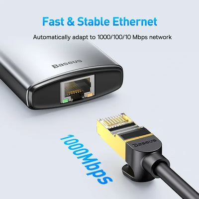 USB C Hub 4K 60Hz EthernetRJ45 PD 100W PowerDelivery - Smarsty