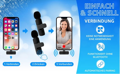 Wireless Lavalier Microphone for iPhone and Android - Smarsty