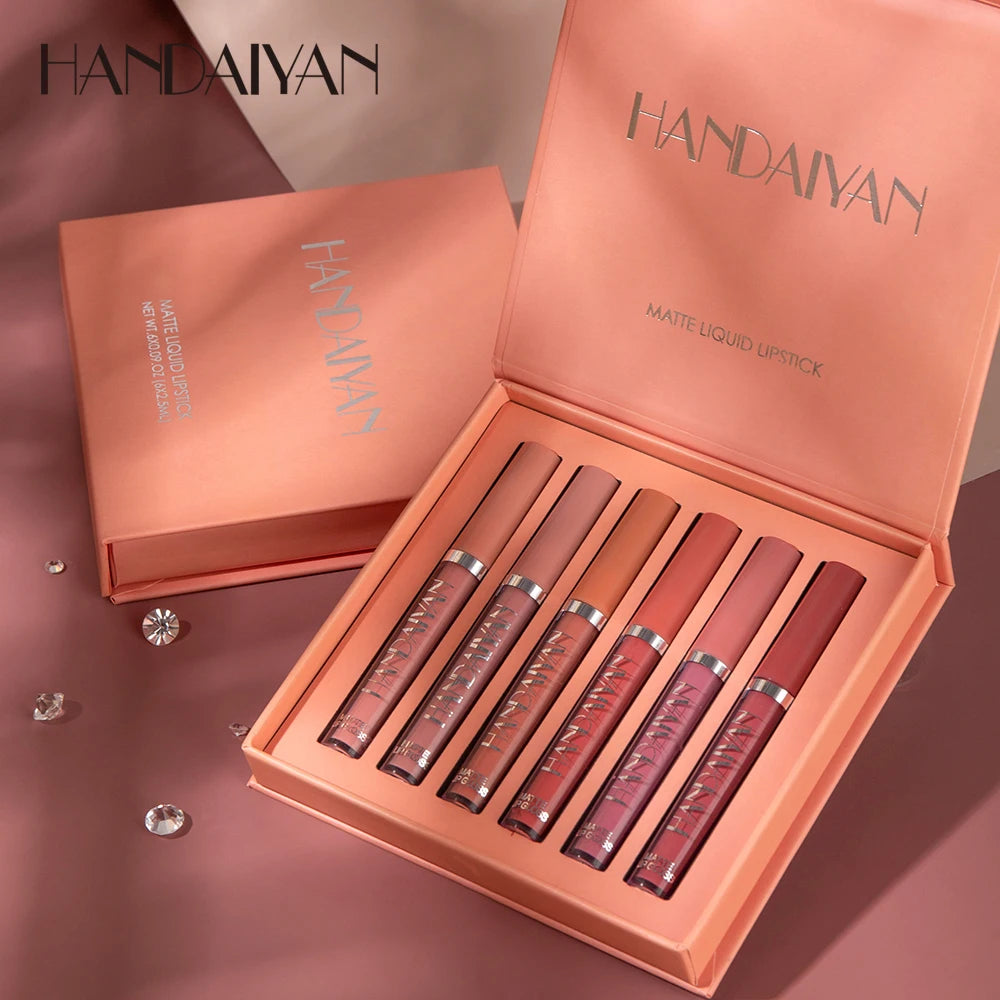 Handaiyan Set of 6 Long Lasting Non-Stick Lip Gloss - Smarsty