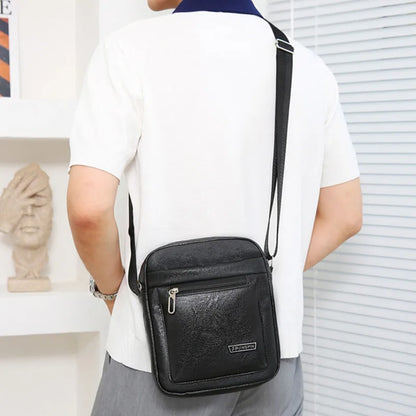 Mens Crossbody Bag Waterproof PU Leather Large Capacity - Smarsty