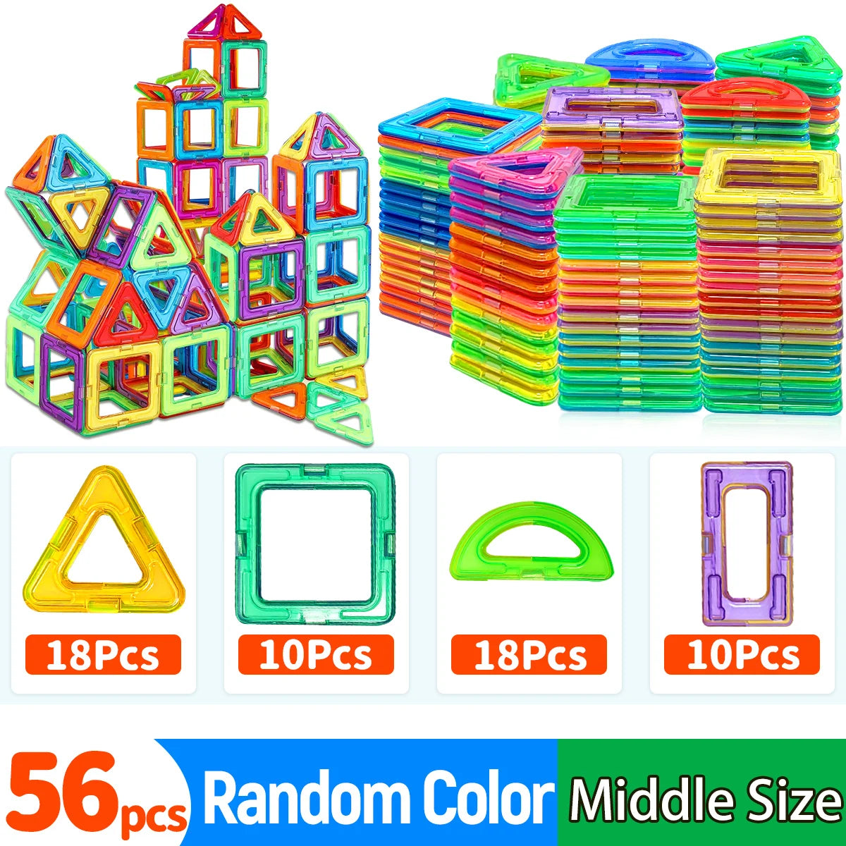 Magnetic Building Blocks DIY Magnets Toys medium size STEM Toys Construction Toys Learning Educational Magnet Toys - Smarsty