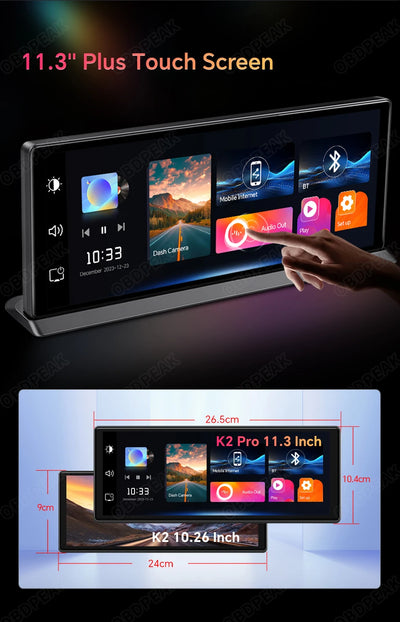 4K Car Dash Cam With Wireless CarPlay And GPS Navigation - Smarsty