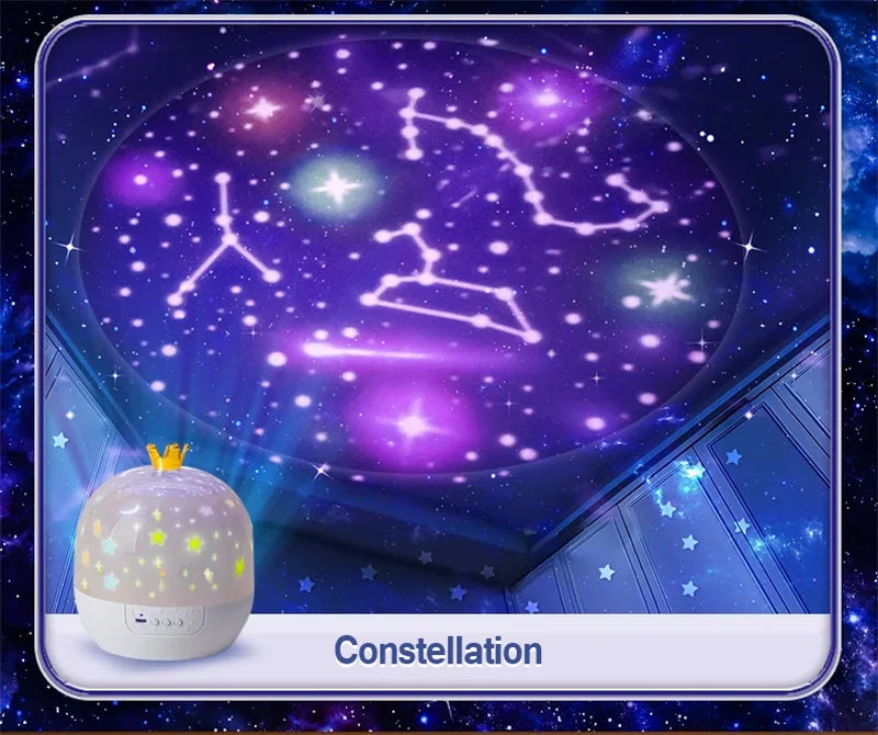 Crown Star Light Projection Night Lamp for Kids - Smarsty