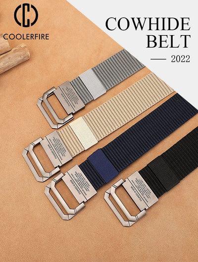 Men Canvas Tactical Belt Durable Military Nylon Strap - Smarsty