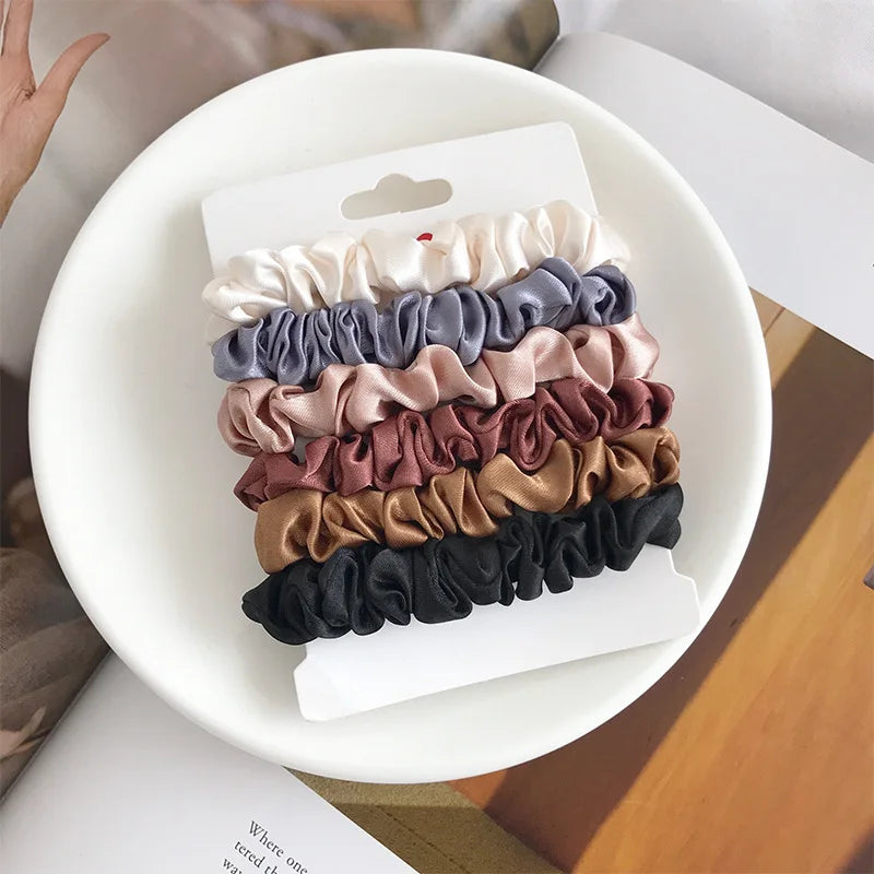 Minimalist Silk Hair Scrunchies Soft Elastic For Women - Smarsty