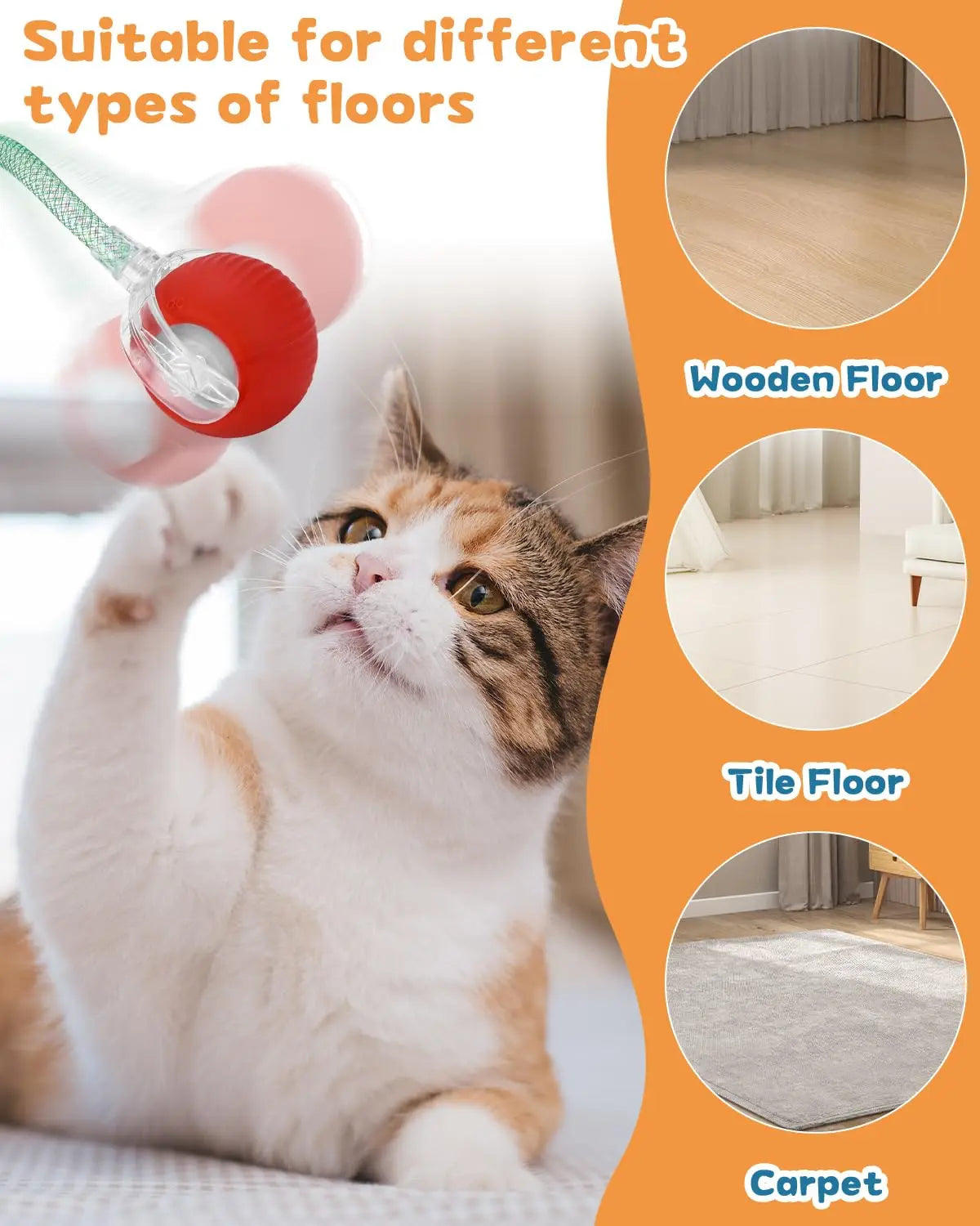 Interactive Cat Toy Ball With Rechargeable Tail - Smarsty