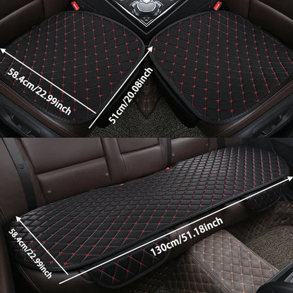 Cotton Linen Car Seat Covers Set Three Piece Universal - Smarsty