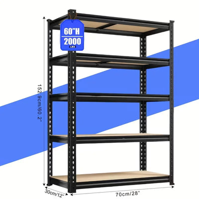 72"/60"H Garage Shelving Storage Shelves，2000LBS Capacity Heavy Duty Adjustable Storage Shelve For Closet - Smarsty