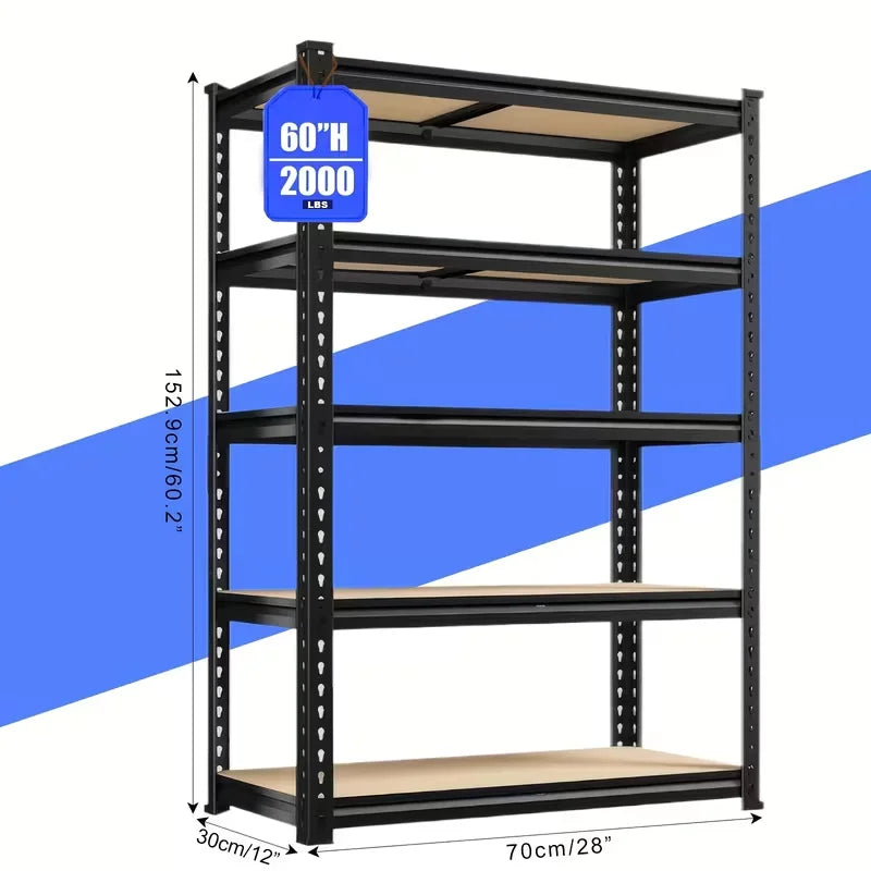 72"/60"H Garage Shelving Storage Shelves，2000LBS Capacity Heavy Duty Adjustable Storage Shelve For Closet - Smarsty