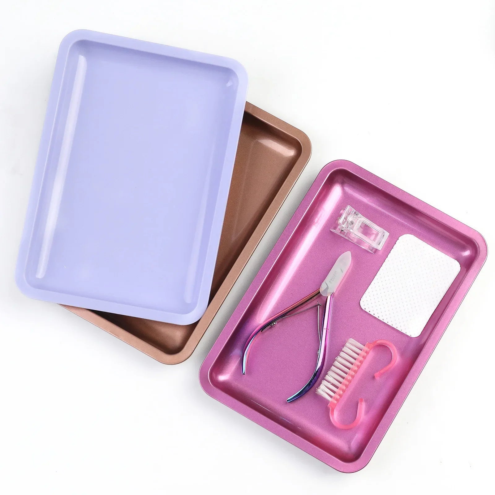 Stainless Steel Nail Art Storage Tray with Versatile Functionality - Smarsty