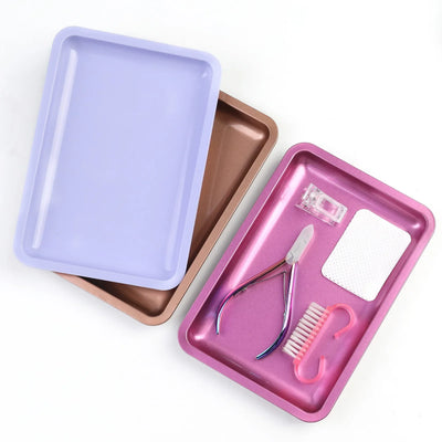 Stainless Steel Nail Art Storage Tray with Versatile Functionality - Smarsty