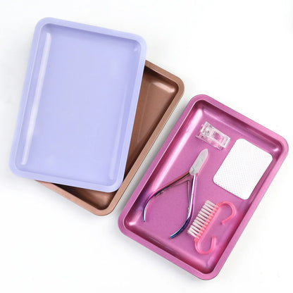 Stainless Steel Nail Art Storage Tray with Versatile Functionality - Smarsty
