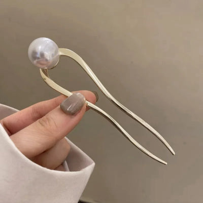 Korean Pearl Hairpins for Elegant Bun Styling - Smarsty
