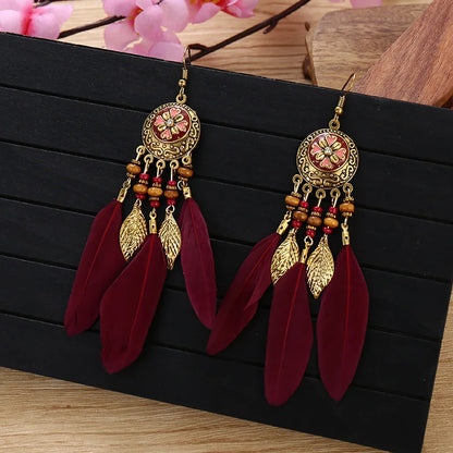 Trendy Bohemian Vintage Tassel Drop Earrings for Women - Smarsty