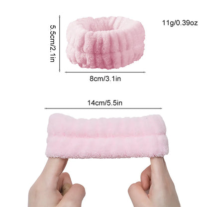 Coral Fleece Wash Face Headband Absorbent Waterproof - Smarsty
