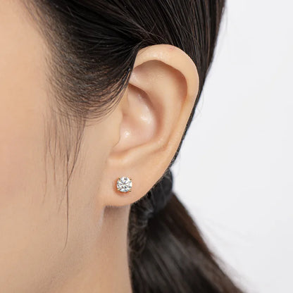 Moissanite Studs 0.5 To 2Ct Sterling Silver Screw Back - Smarsty