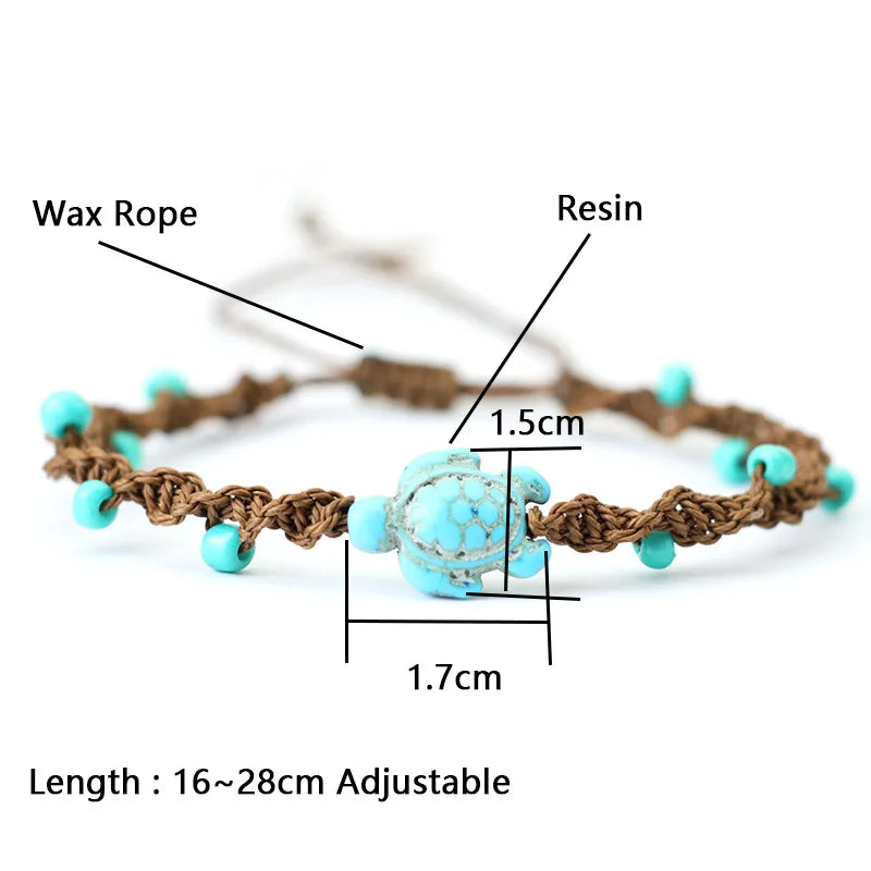 Bohemia Rope Bracelet Unisex Adjustable Turtle Design - Smarsty