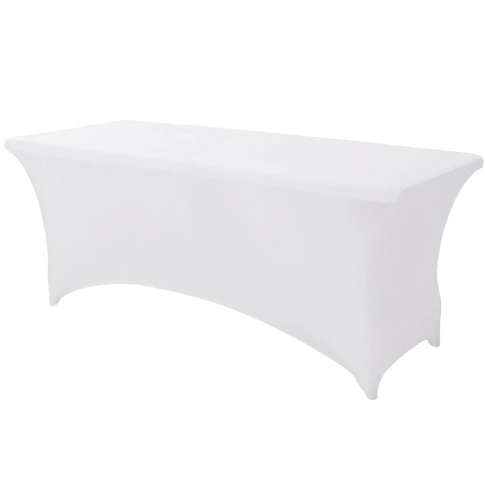 6FT Black Spandex Table Cloth Wrinkle Resistant Cover - Smarsty