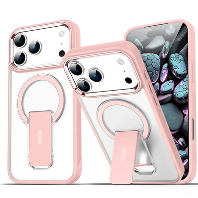 Luxury For Magsafe Phone Case For iPhone 17 Pro Max Air Magnetic Wireless Charge Folding Stand Holder Matte Cover Cases