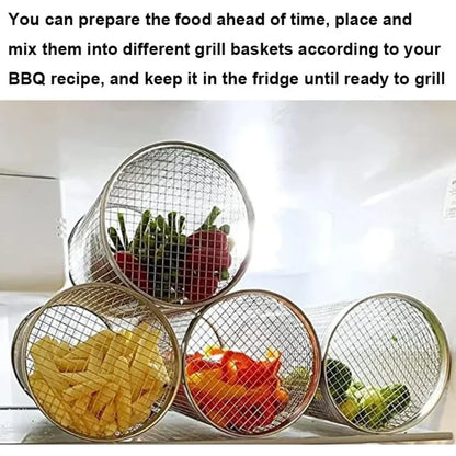 Rolling BBQ Grill Basket for Easy Outdoor Cooking - Smarsty