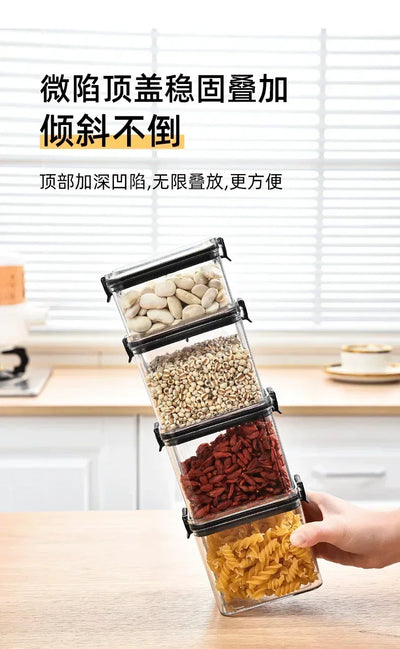 460-1800ml Sets Kitchen Stackable Sealed Jar Plastic Food Storage Box Multigrain Tank Bottle Dried Fruit Tea Storage Containers by Smarsty
