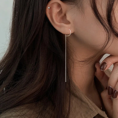 S925 Silver Tassel Drop Earrings for Women with Long Chains - Smarsty