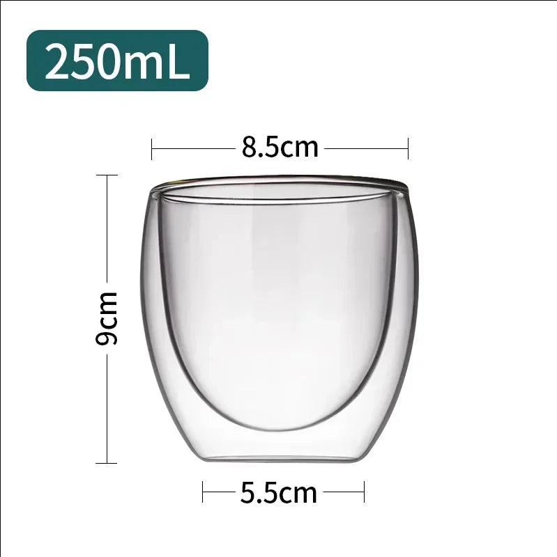 Double Bottom Thermal Glass Coffee Cup Set - Smarsty