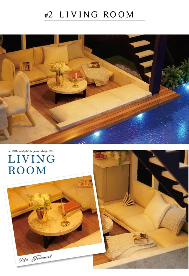 DIY Doll House Miniature Dollhouse With Furnitures Wooden House Miniaturas Toys For Children New Year Christmas Gift A by Smarsty