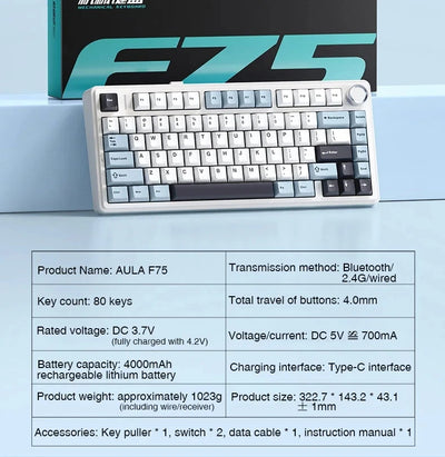 Gaming Mechanical Keyboard 75 Percent RGB Gasket Structure - Smarsty