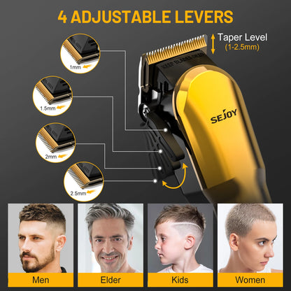 Sejoy Electric Hair Trimmer Cordless Professional Rechargeable Shaver Hair Cutting Machine for Men Hair Clipper Barber Shop