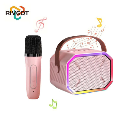 Mini Karaoke Machine for Kids Portable Karaoke Machine Bluetooth Wireless Microphones LDE Light Toys Gifts for Girls Boys - Smarsty