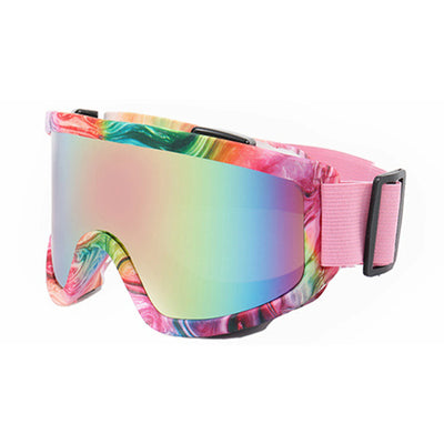 Large Frame Ski Goggles with Colorful Lens Anti-Collision Anti-Glare Lens Outdoor Sport Snow Snowboard for Snowboarding Skiing - Smarsty